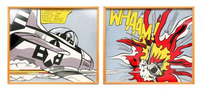 deux photos d'un avion sur lequel figure une bande dessinée