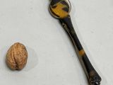 a picture of a walnut and a spoon on a table