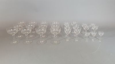 a lot of empty wine glasses on the table