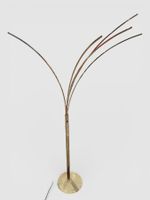 LAMPADAIRE moderne à 5 tiges lumineuses sur piètement en métal chromé 