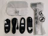 the contents of a nintendo wii game system laid out on a white surface