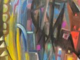 painting of a painting of a vase with scissors and other items