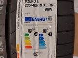 a close up of a tire with a label on it