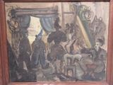 a painting of a group of people in a room