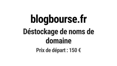 Nom de domaine blogbourse.fr. Catégorie: Finance et banque.