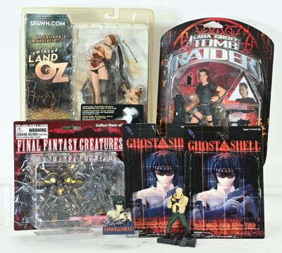 a lot of action figures that are on display