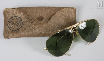 Lunettes de soleil Ray-Ban Aviator à monture dorée et verres verts