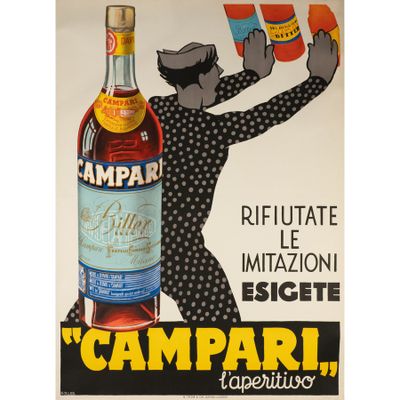 Campari l'apéritif Affiche lithographique [Toile]