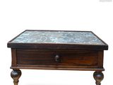 an image of a wooden table with a glass top
