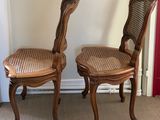 pair of antique cane back chairs with cane backs and cane backs
