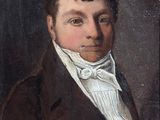 portrait d'un homme vêtu d'un manteau marron et d'un nœud papillon blanc