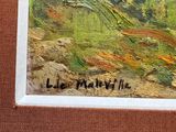 framed oil painting of a landscape with a horse and a rider