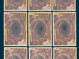 six squares of different colors with a black hole in the middle