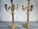 paire de candélabres anciens en laiton