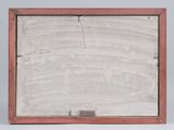 a painting of a red frame sitting on top of a white surface