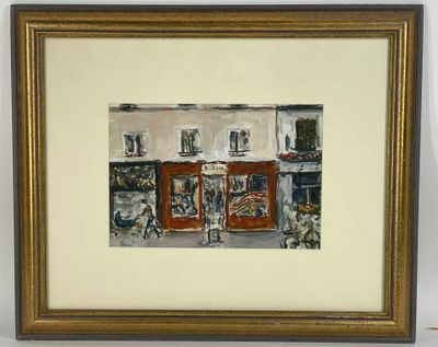 BERGERAT Philippe (né en 1926) : Vue d'une rue animée. - Photo 1