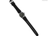 une image représentant une montre avec un bracelet noir sur fond blanc