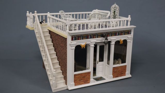 Diorama - Maison avec toit terrasse, scène d’intérieure salon / b...