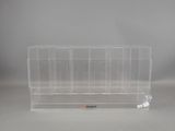 a close up of a clear plastic box on a table