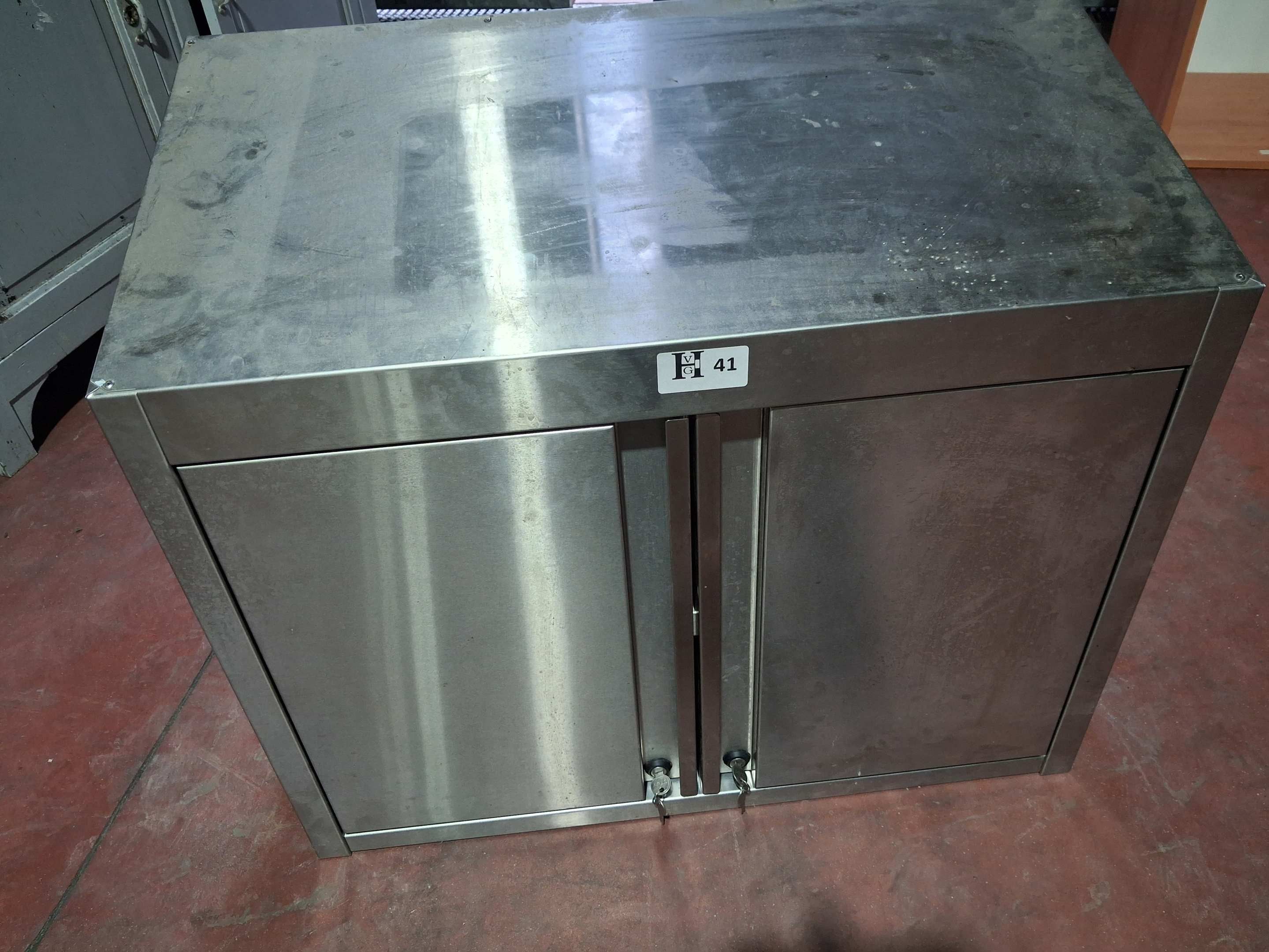 (n°41) Meuble à suspendre inox 2 portes L:80 P:42 H:70 - Mat…