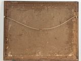 an old wooden box with a string wrapped around it on a stand