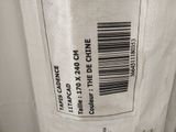 a close up of a label on the back of a toilet