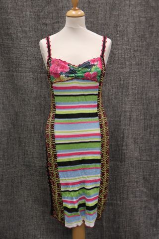 Christian LACROIX BAZAR – Robe moulante multicolore et sequin. Ta...