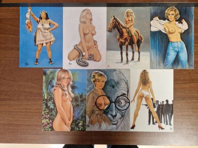 de nombreuses photos d'une femme sur un bureau avec un cheval