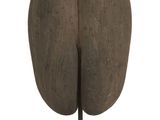 a wooden sculpture of a brain on a metal stand