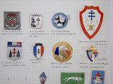 many different types of badges displayed on a piece of paper