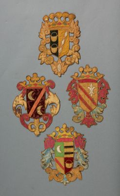 quatre armoiries des chevaliers d'Angleterre
