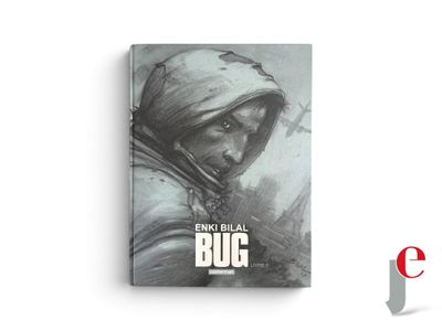 a book with a drawing of a man in a hoodie