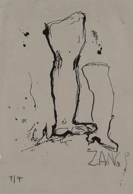 an image of a drawing of a person standing on a rock