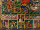 an image of a painting of a nativity scene on a wall