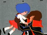 cartoon of a woman holding a child in her arms