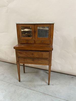 Bonheur du jour en bois de placage à deux tiroirs en partie …