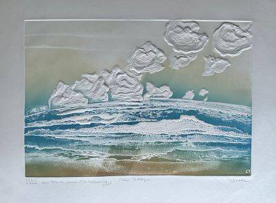 a picture of a picture of a painting of the ocean