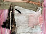 pink and white striped bed spread with a pink and white striped bed spread with a pink and white striped bed spread and a pink and white striped bed spread with a