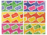 a set of four watercolor paintings of different shapes and sizes