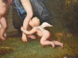 a painting of a woman holding a baby in her arms