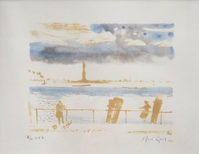 une photo d'un tableau représentant des personnes sur la plage