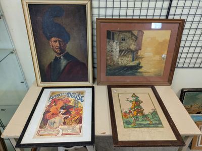 three framed pictures of a man in a turban and a picture of a man in a turban