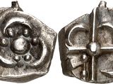 an image of a silver coin with a cross on the front and a cross on the back