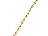 a close up of a gold chain bracelet on a white background