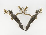 pair of antique brass wall sconces with birds and flowers