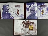 three pages of a comic book with a drawing of a man and a woman