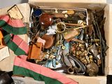 a box full of assorted items sitting on a table