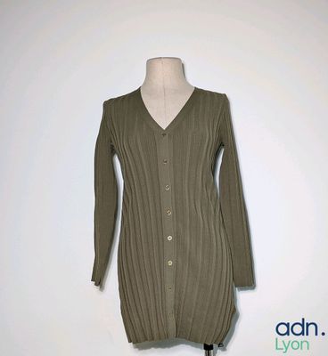 an image of a dress on a mannequin dummy on a white background