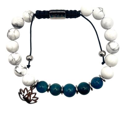 YOLA - Bracelet de type Shamballa composé de perles rondes polies en p - Photo 1