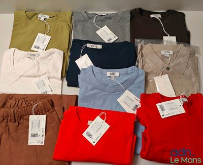 de nombreux t-shirts pour hommes exposés dans un magasin